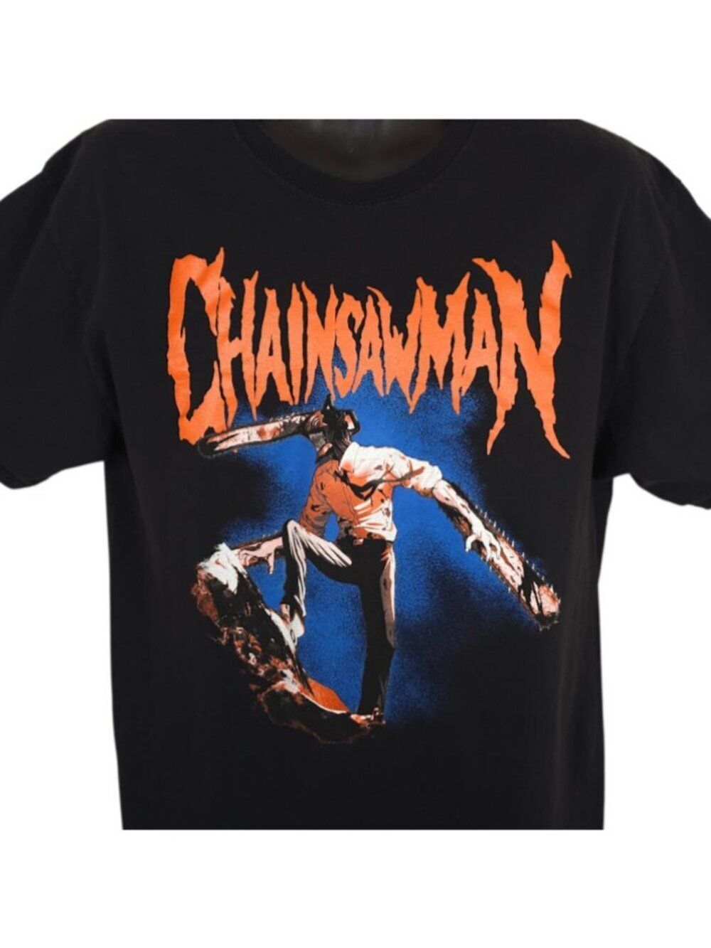 Chainsaw Man T Shirt Mens Size Large Black Japanese Manga Series Denji